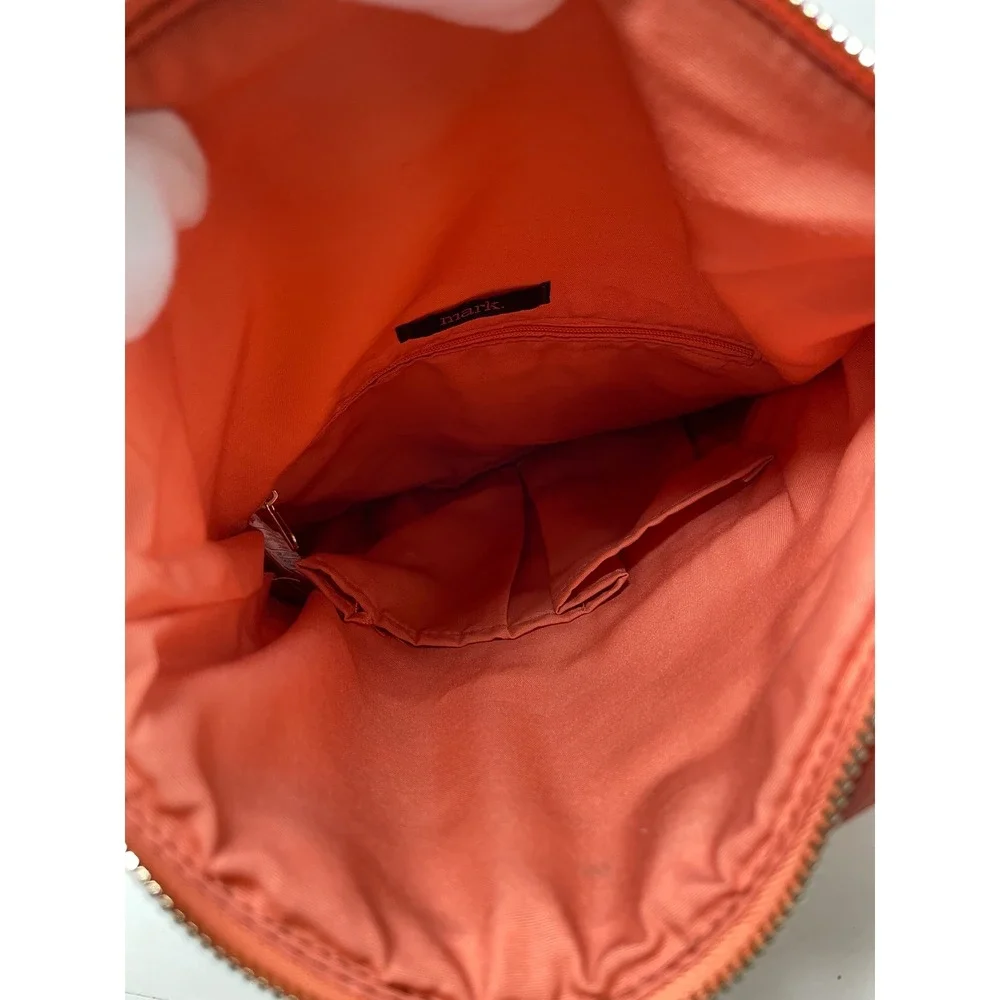 Mark Avon Women Coral White Ombre Foldover Clutch Bag Gold Tone Logo F3943331